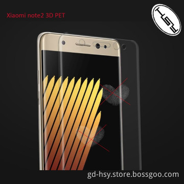 HUYSHE Nano material 3D curved full cover hot bending PET screen protector for Xiaomi note2 PET film for Xiaomi note 2